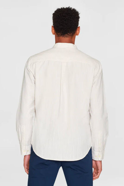 Chemise Regular linen stand collar shirt - Knowledge cotton apparel