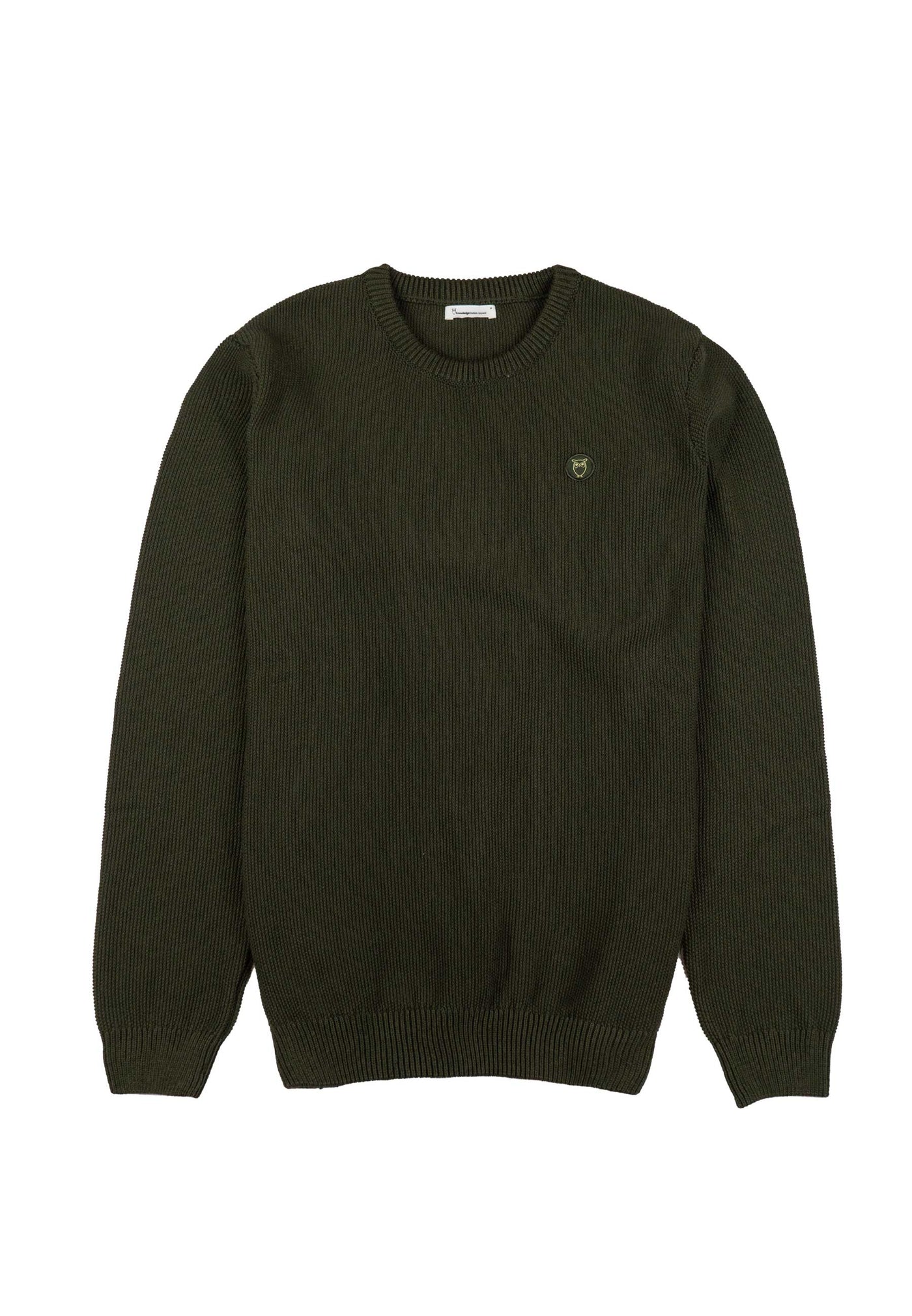 Pull Pique badge knit o-neck - Knowledge Cotton Apparel