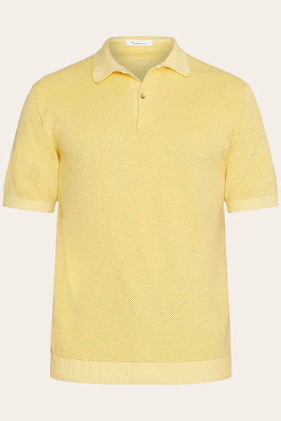 Regular two toned knitted ss polo - Knowledge cotton apparel