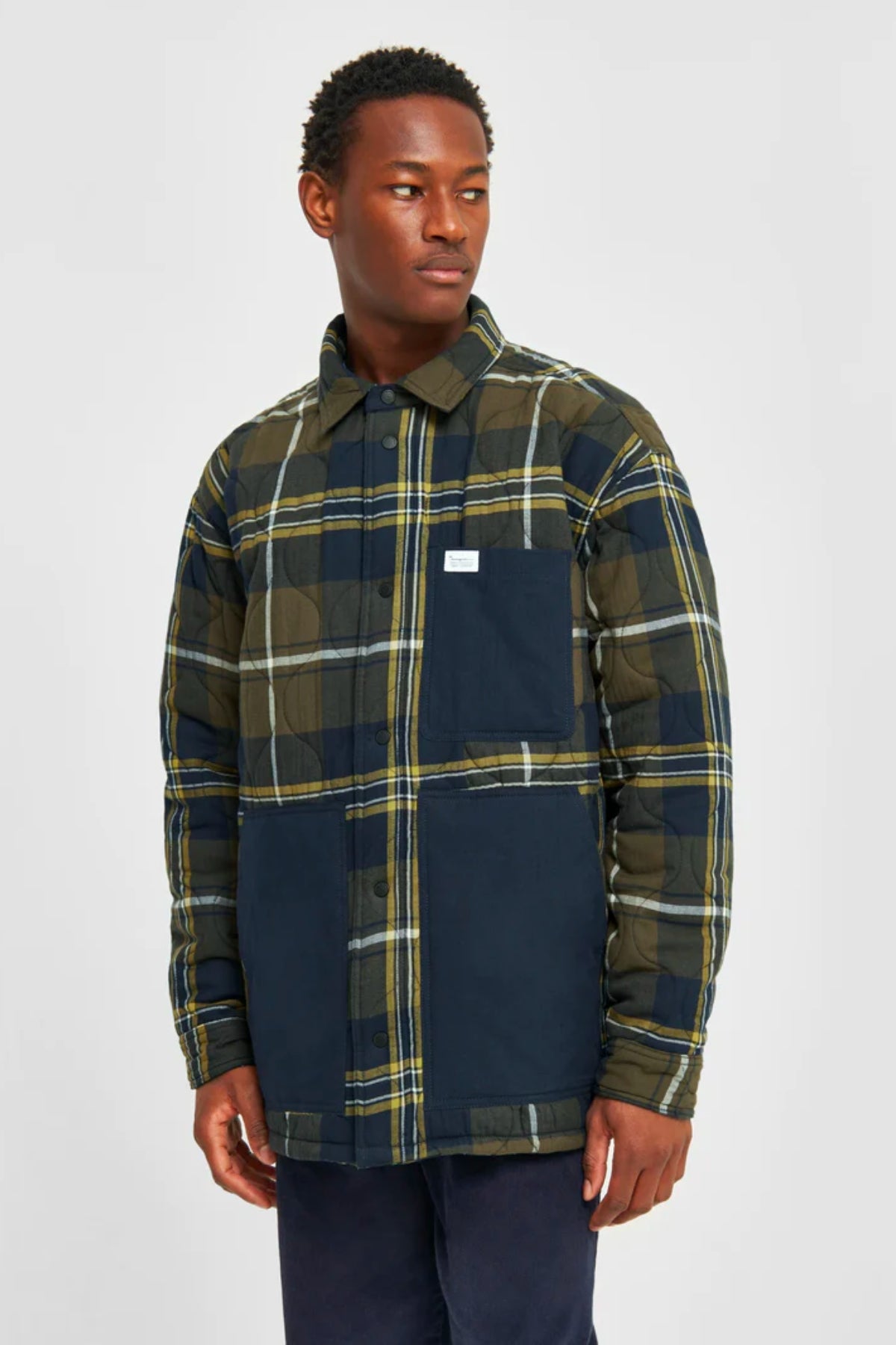 Chemise checked quilted oversized - Knowledge cotton apparel