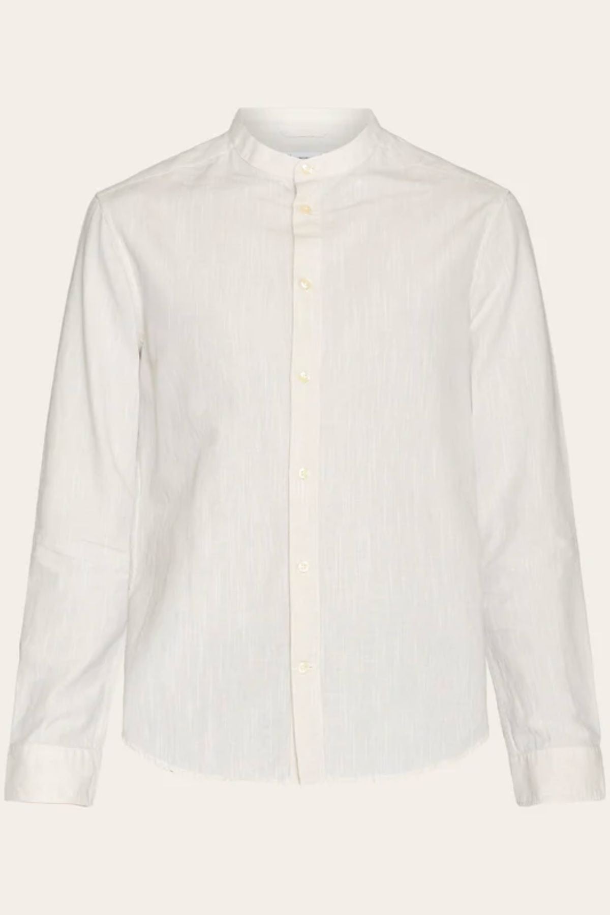 Chemise Regular linen stand collar shirt - Knowledge cotton apparel