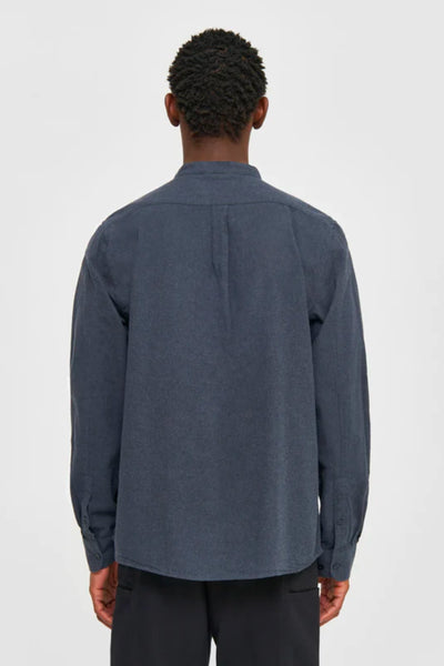 Chemise Regular fit melangé flannel stand collar - Knowledge cotton apparel