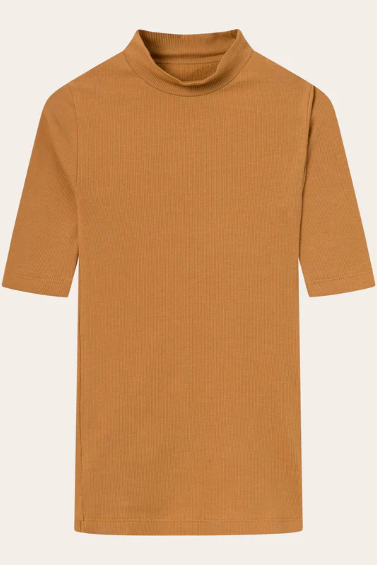 Top Rib high neck short sleeved - Knowledge cotton apparel