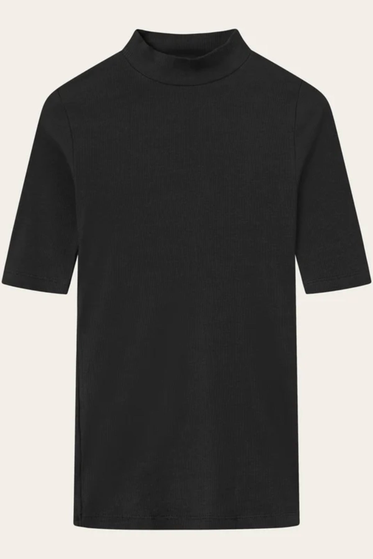 Top Rib high neck short sleeved - Knowledge cotton apparel