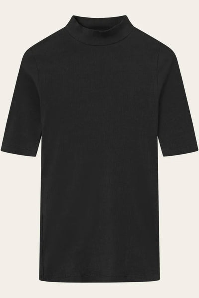 Top Rib high neck short sleeved - Knowledge cotton apparel