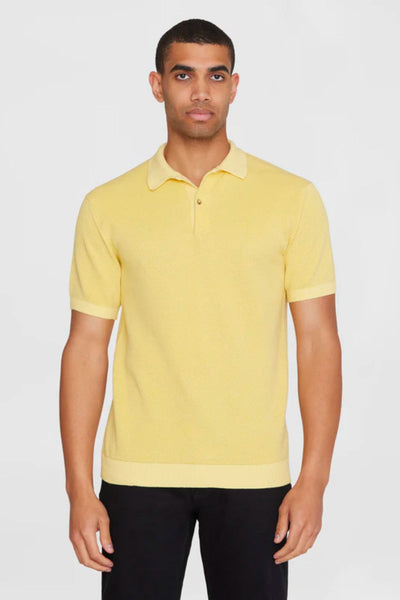 Regular two toned knitted ss polo - Knowledge cotton apparel