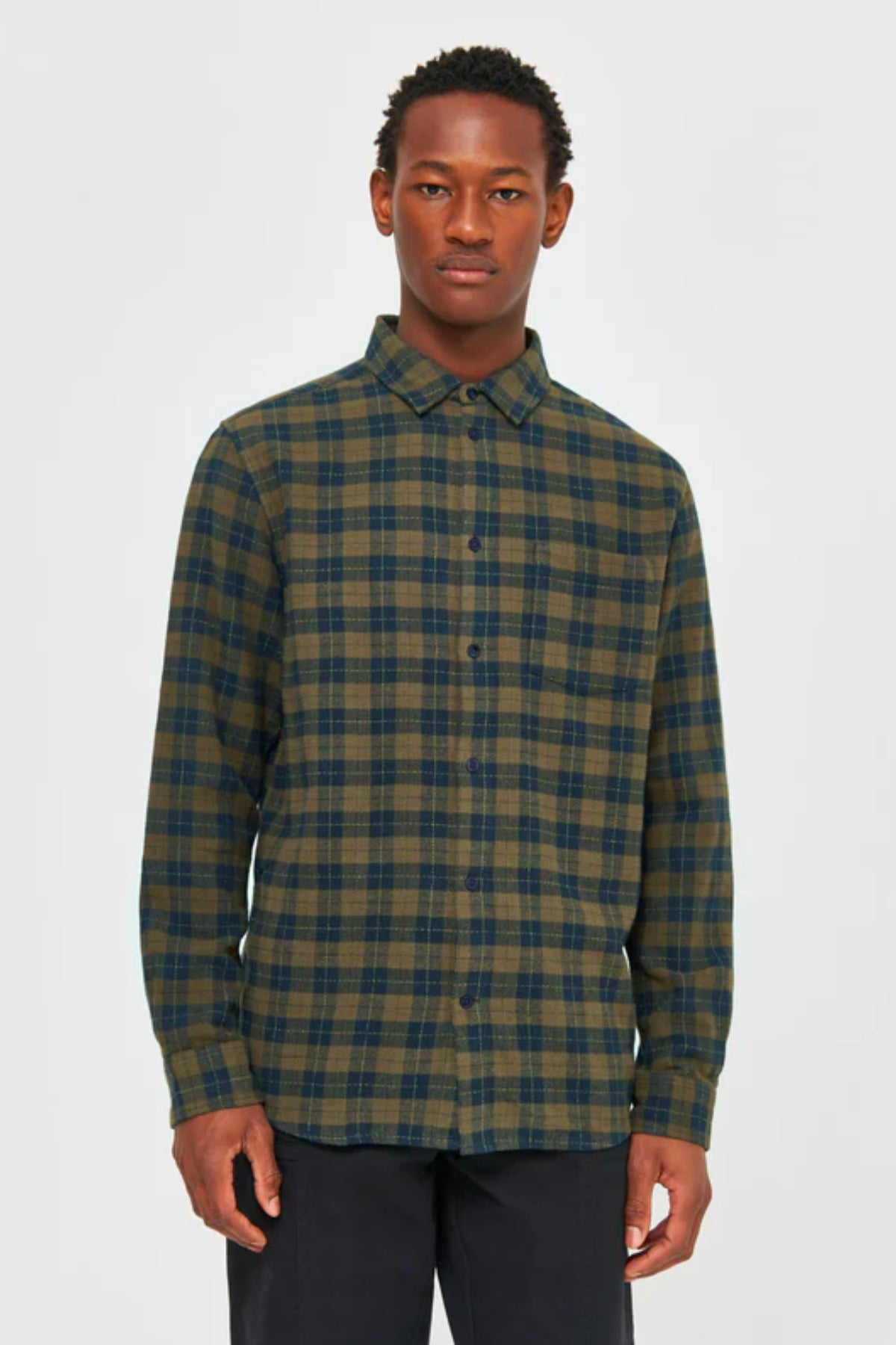 Chemise Loose fit checkered shirt - Knowledge cotton apparel