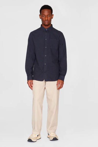 Chemise regular fit melangé flannel - Knowledge cotton apparel