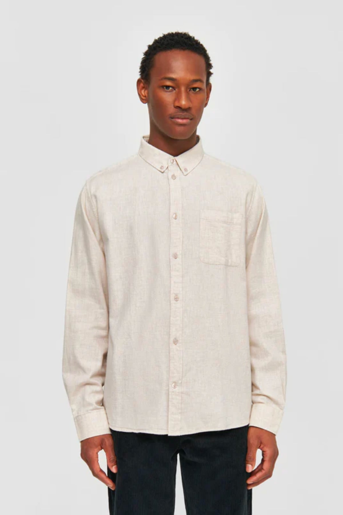 Chemise regular fit melangé flannel - Knowledge cotton apparel