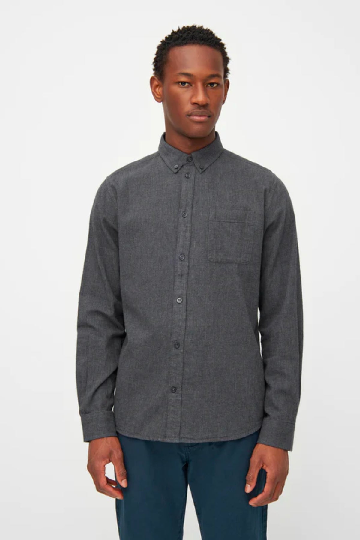 Chemise regular fit melangé flannel - Knowledge cotton apparel