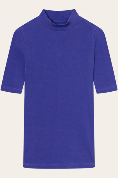 Top Rib high neck short sleeved - Knowledge cotton apparel