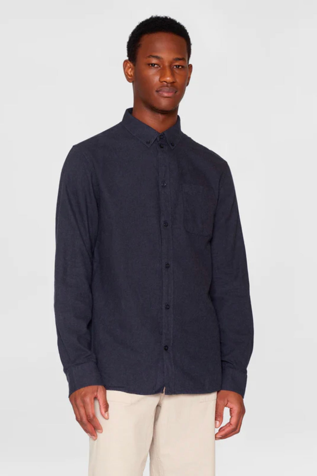 Chemise regular fit melangé flannel - Knowledge cotton apparel