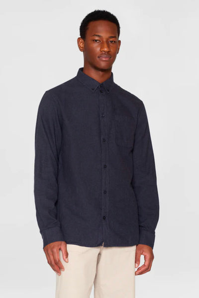 Chemise regular fit melangé flannel - Knowledge cotton apparel