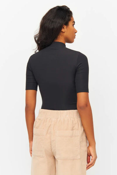 Top Rib high neck short sleeved - Knowledge cotton apparel