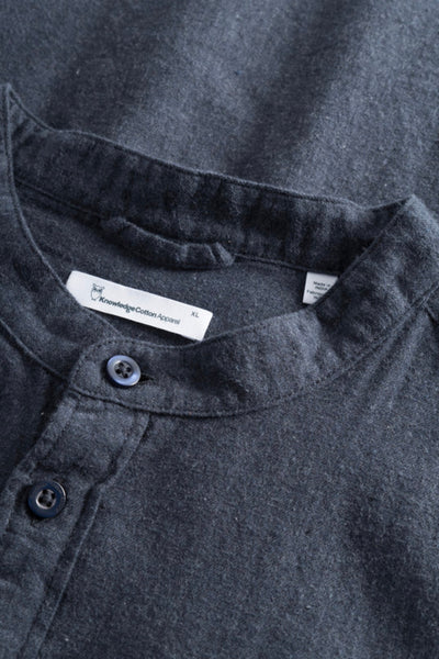 Chemise Regular fit melangé flannel stand collar - Knowledge cotton apparel