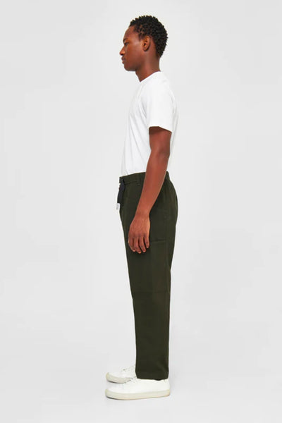 Pantalon ELM carrot canvas belt - Knowledge cotton apparel