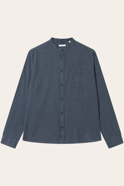 Chemise Regular fit melangé flannel stand collar - Knowledge cotton apparel