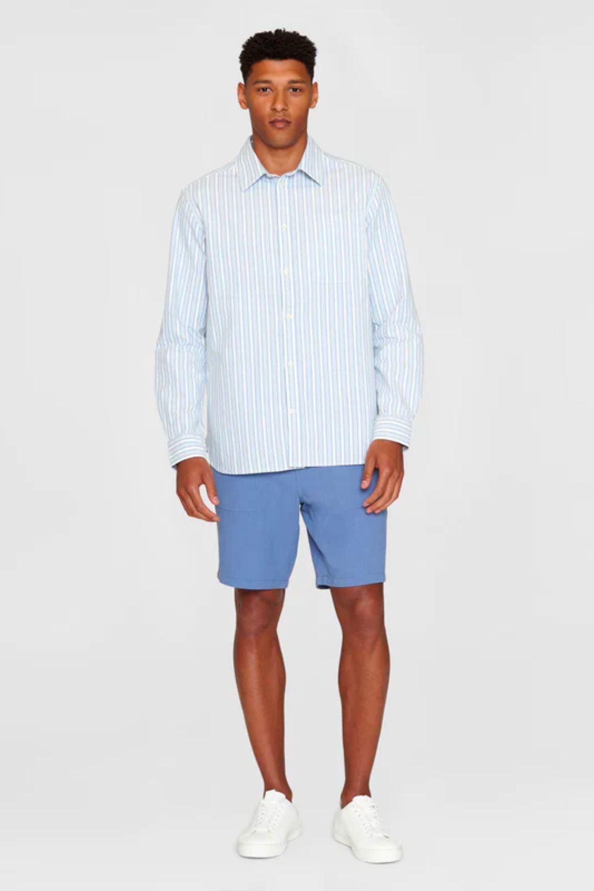 Chemise Loose striped slub canvas - Knowledge cotton apparel