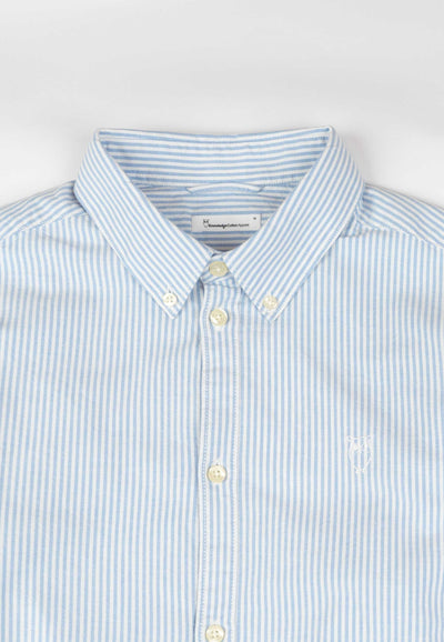 Custom tailored fit striped oxford shirt - Knowledge Cotton Apparel