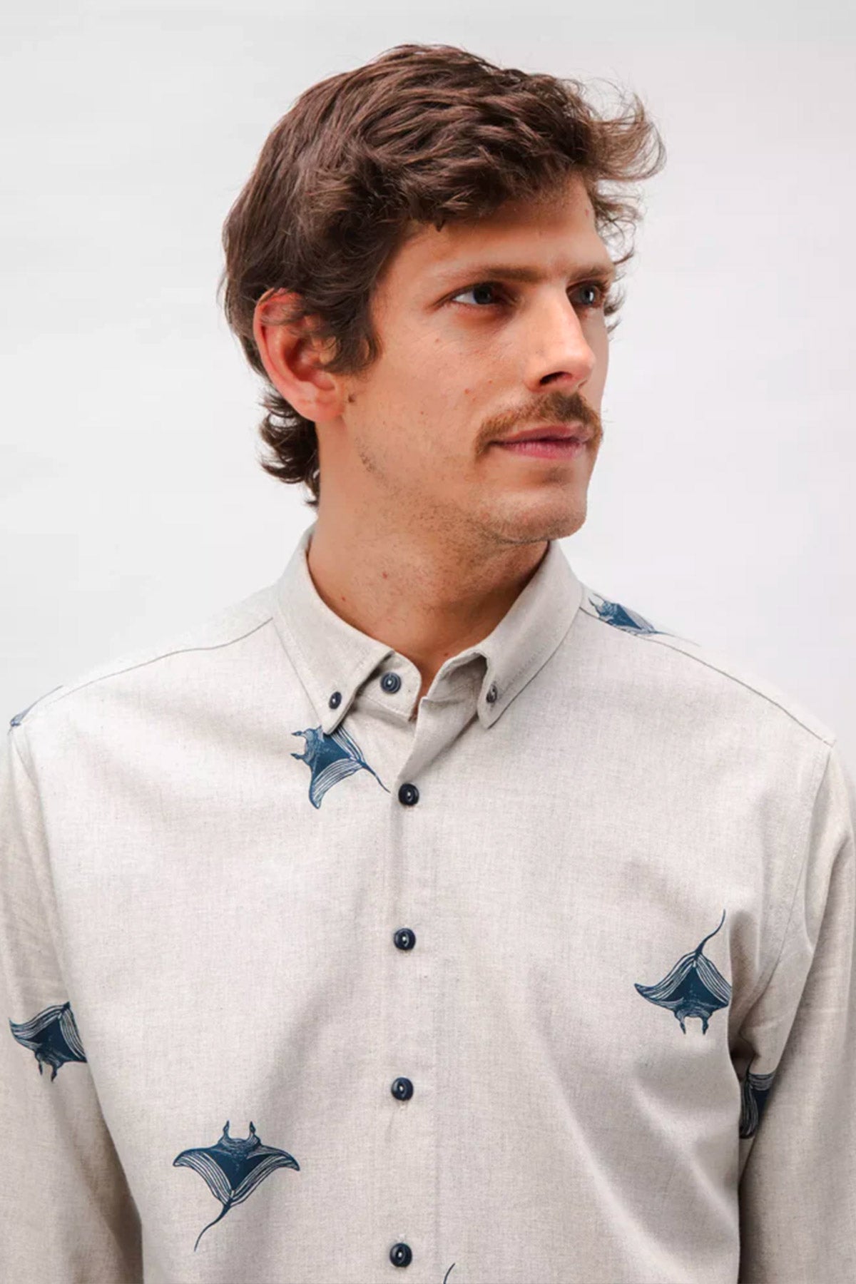 Manta Ray Flannel Shirt Grey 3