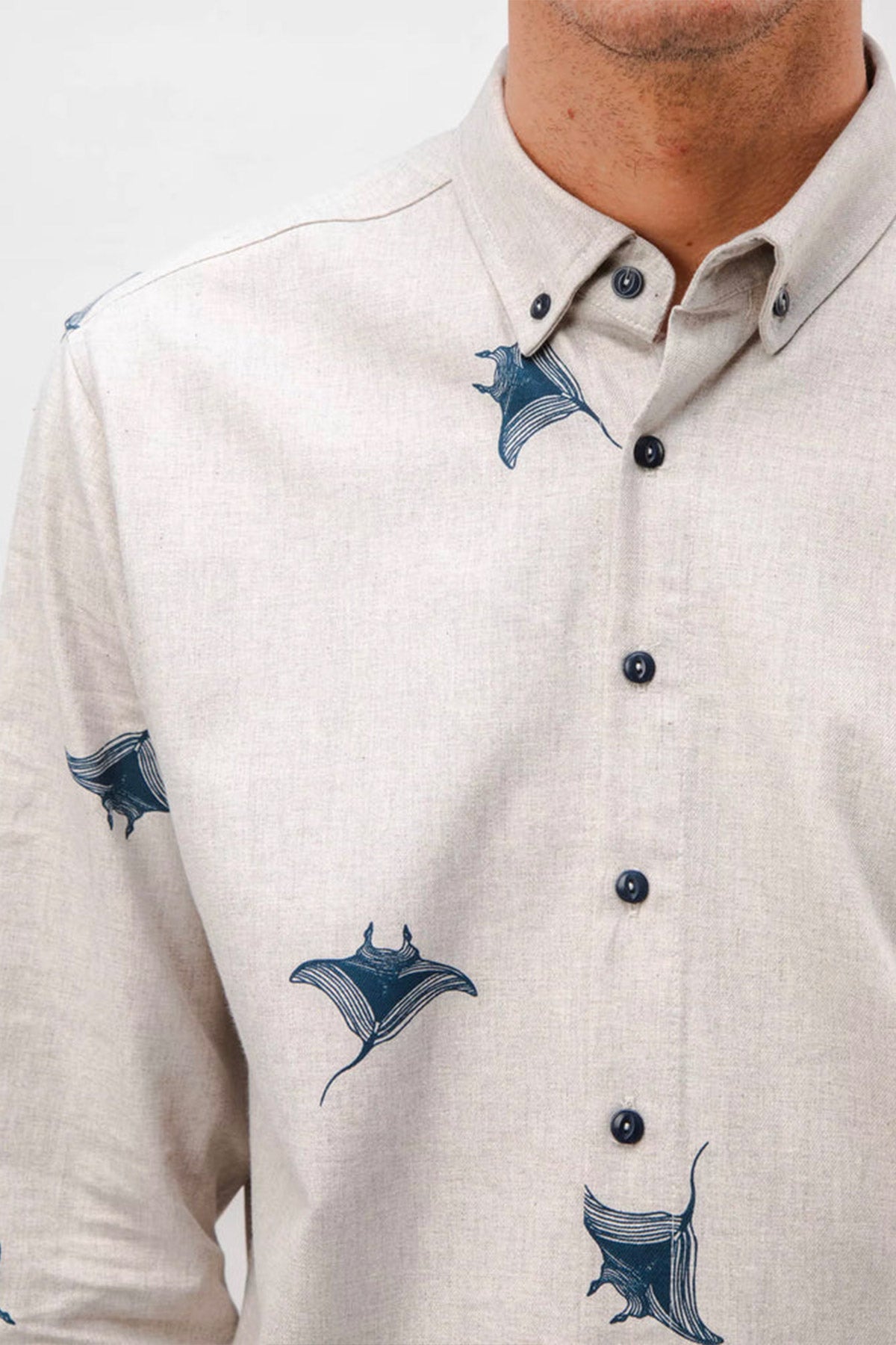 Manta Ray Flannel Shirt Grey 6