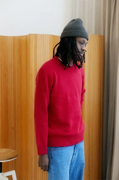 col rond chili red cachemire laine made in france