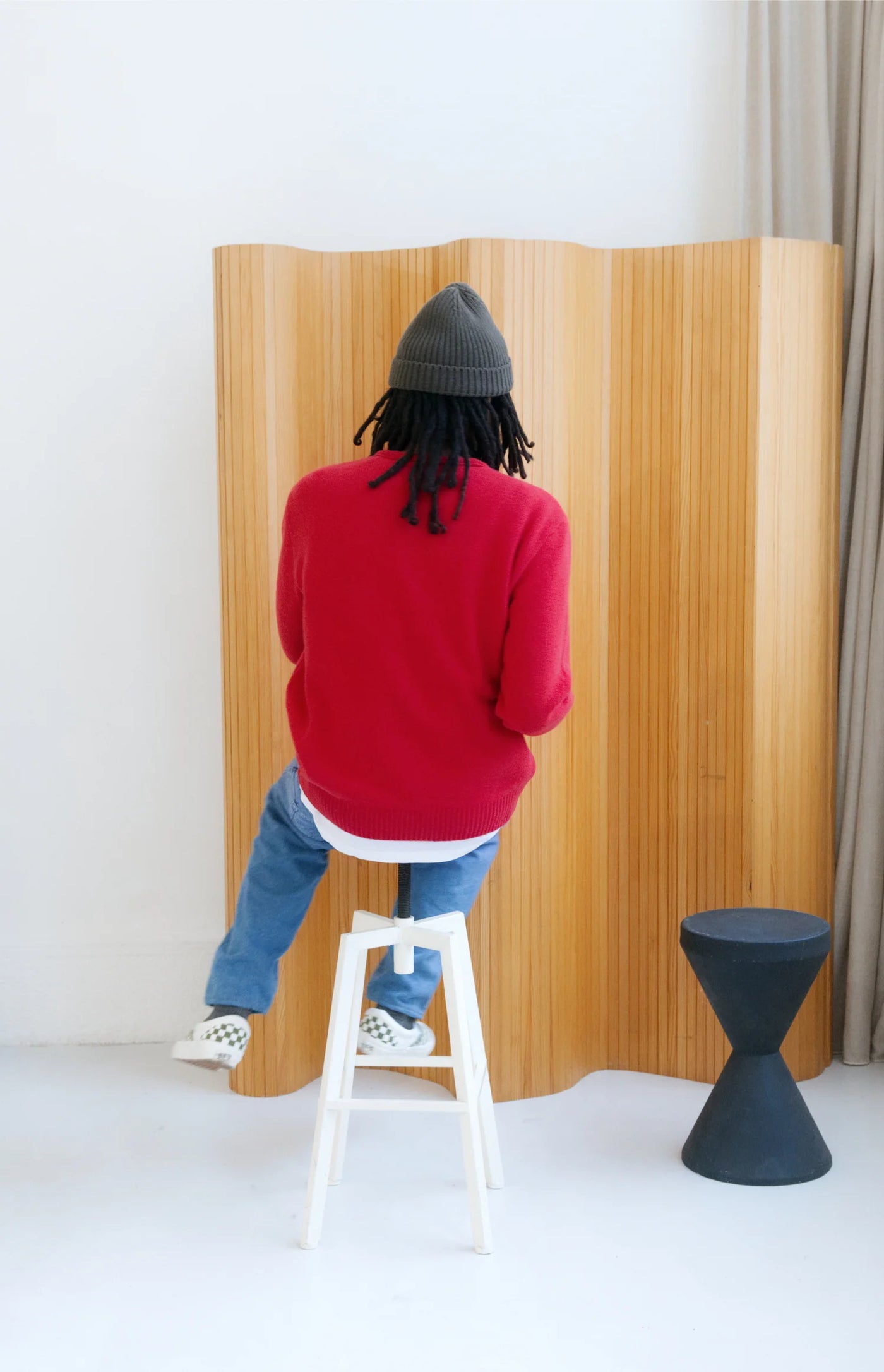 col rond chili red cachemire laine