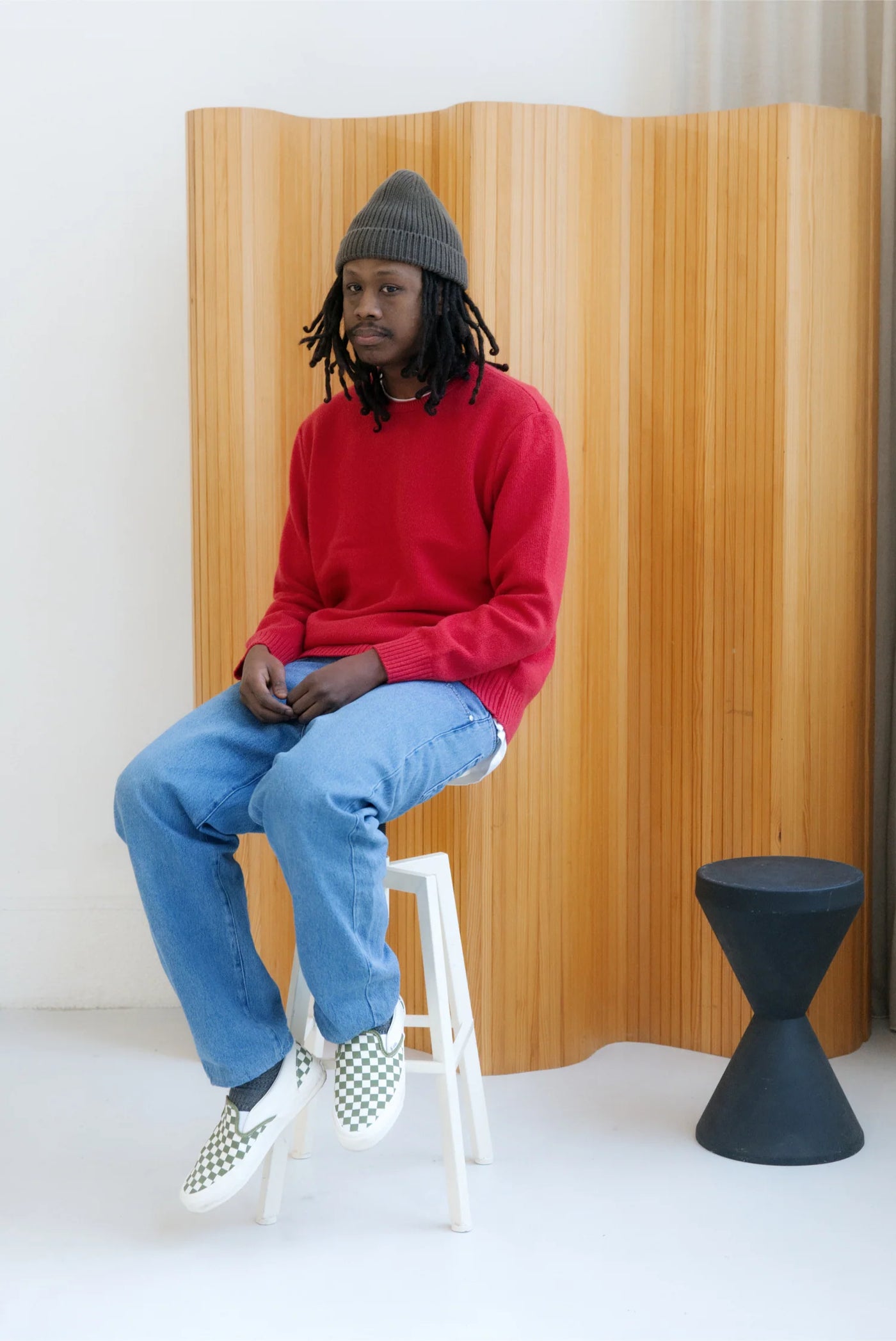 col rond chili rouge cachemire laine