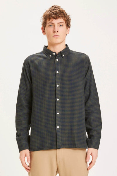 Chemise Regular fit double layer checkered shirt - Knowledge Cotton Apparel