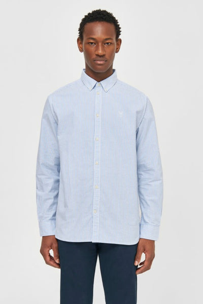 Custom tailored fit striped oxford shirt - Knowledge Cotton Apparel