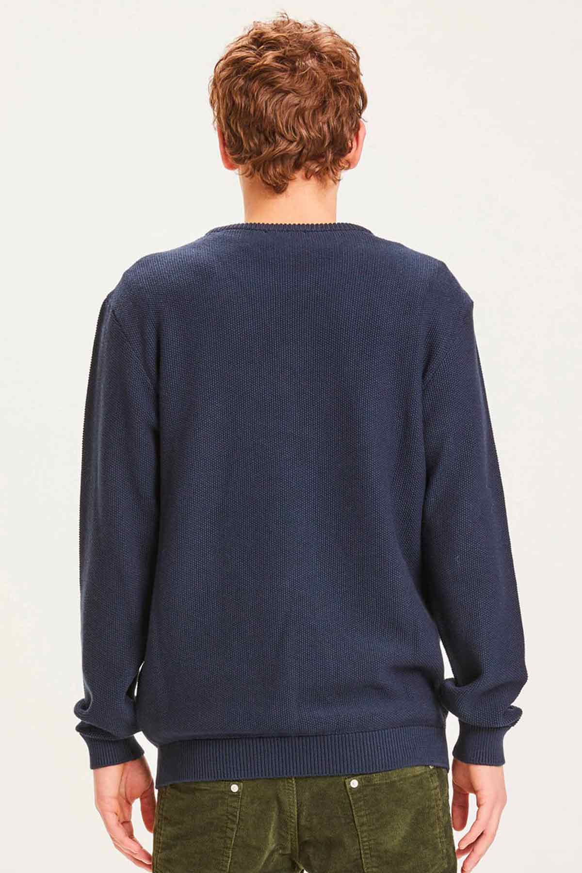 Pull Pique badge knit o-neck - Knowledge Cotton Apparel