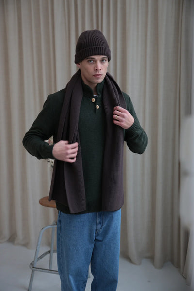 pull col montant montagne laine cabane kaki 4