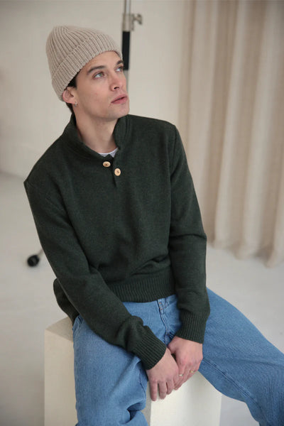 pull col montant montagne laine cabane kaki 6