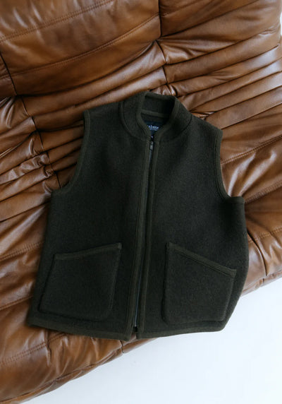 veste rivo sans manche zip laine bouilie kaki haut de gamme fef0cdb1 f5af 4789 9263 a8758de46cf9