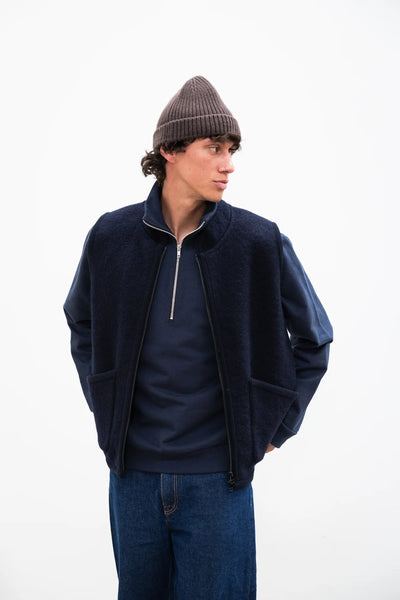 veste sans manche rivo marine cabane boiled wool