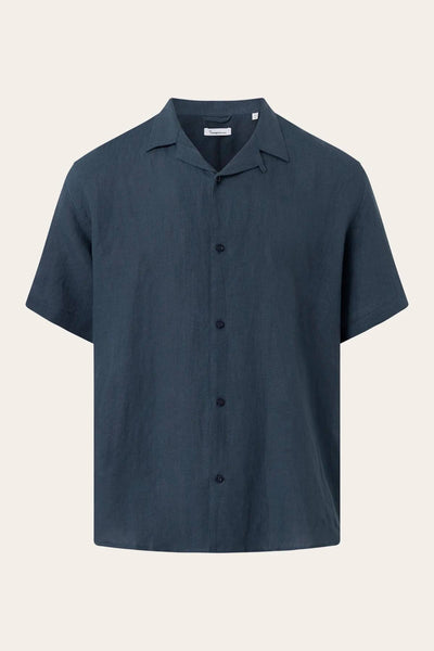 Chemise Box fit short sleeved linen - Knowledge Cotton Apparel