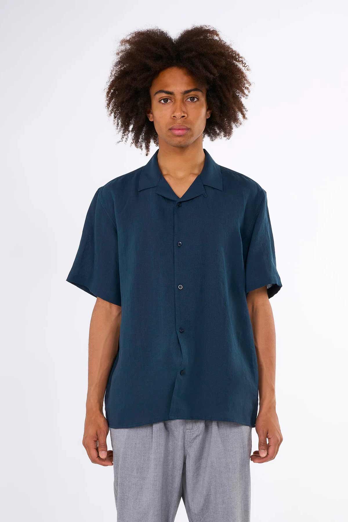 Chemise Box fit short sleeved linen - Knowledge Cotton Apparel