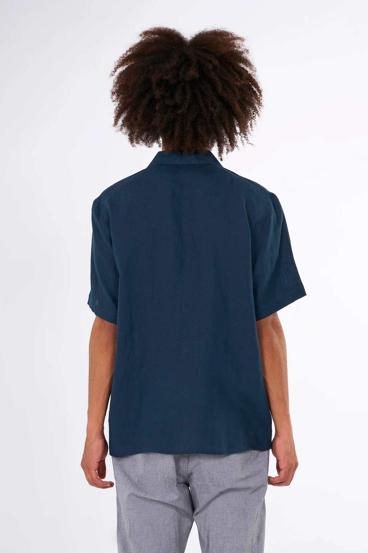 Chemise Box fit short sleeved linen - Knowledge Cotton Apparel