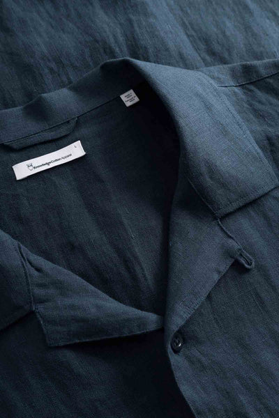 Chemise Box fit short sleeved linen - Knowledge Cotton Apparel