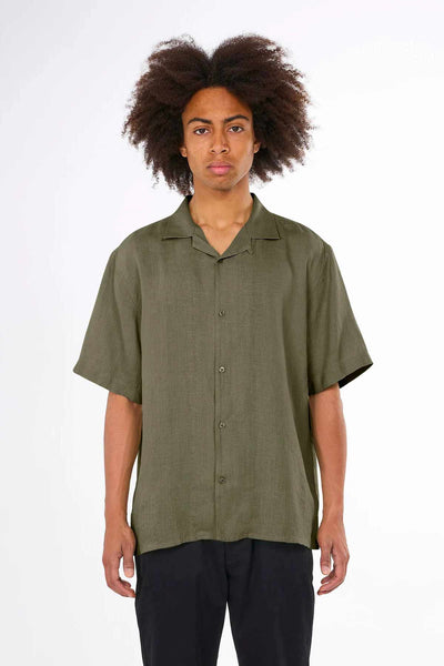 Chemise Box fit short sleeved linen - Knowledge Cotton Apparel