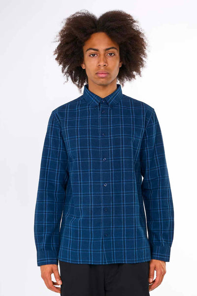 Chemise Custom Fit Checked Linen - Knowledge Cotton Apparel