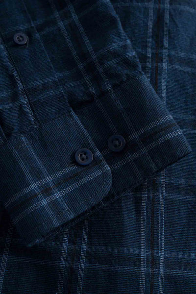 Chemise Custom Fit Checked Linen - Knowledge Cotton Apparel
