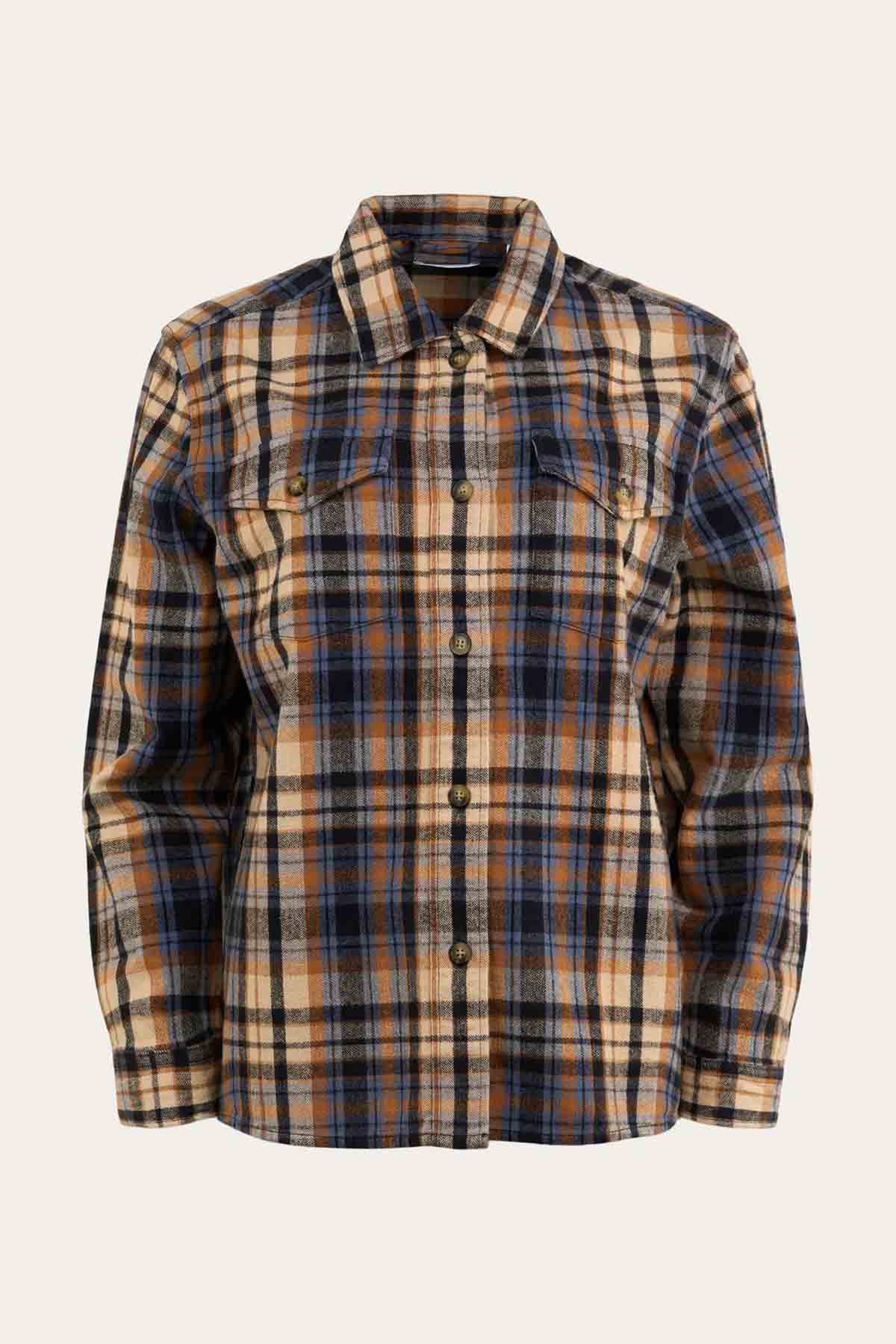 Chemise Earth Colors Checkred - Knowledge Cotton Apparel