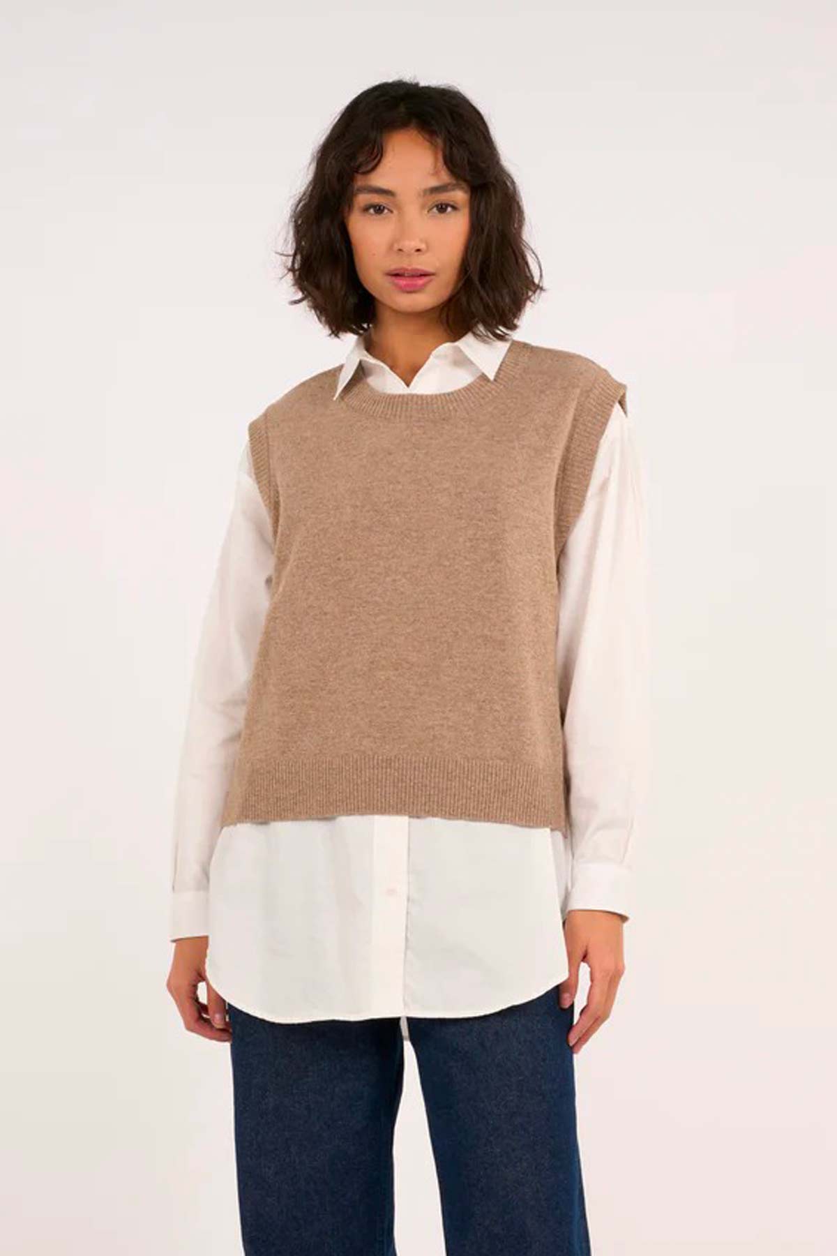 Pull sans manches Lambswool - Thinking Mu