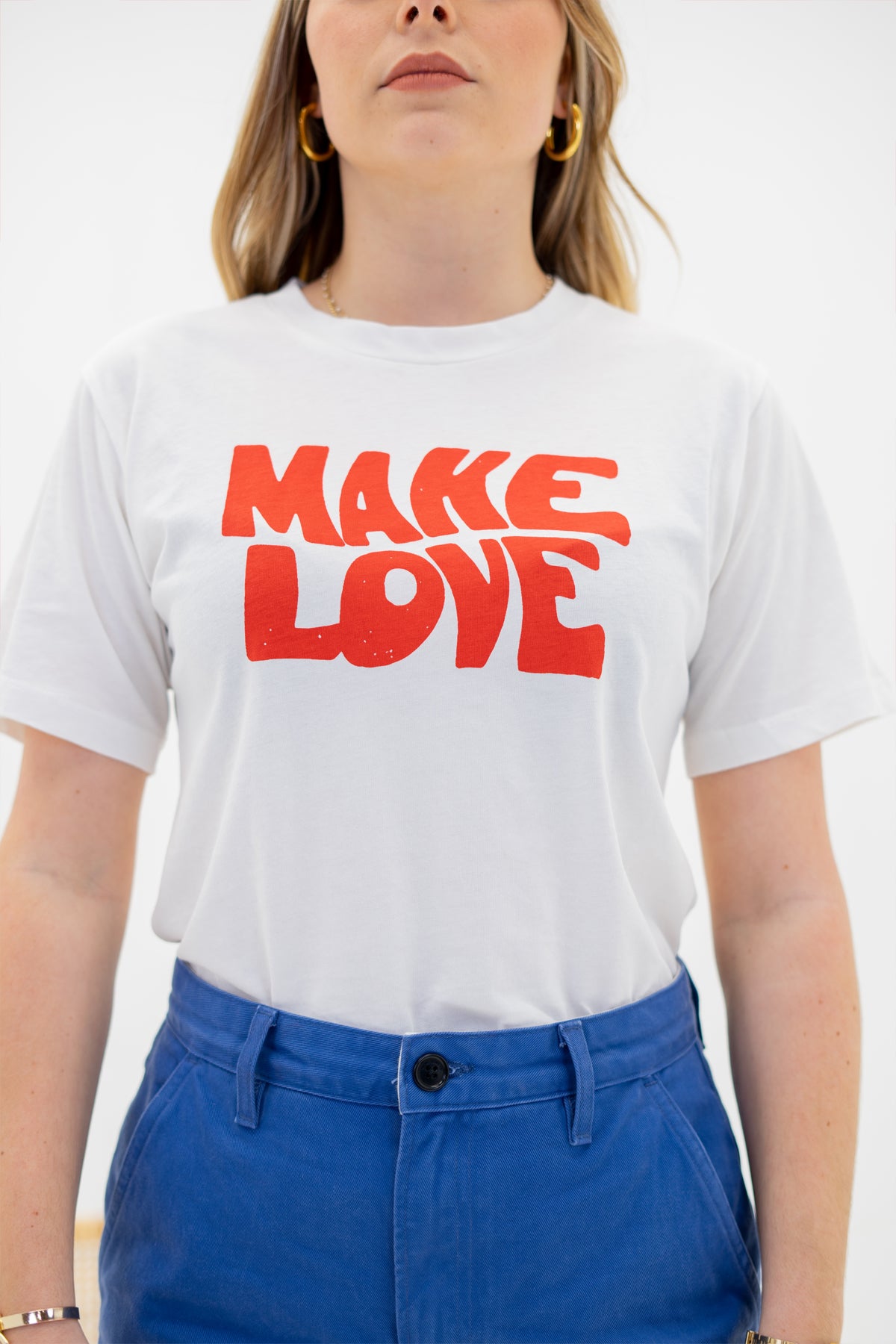 T-Shirt Make Love - White - Thinking Mu
