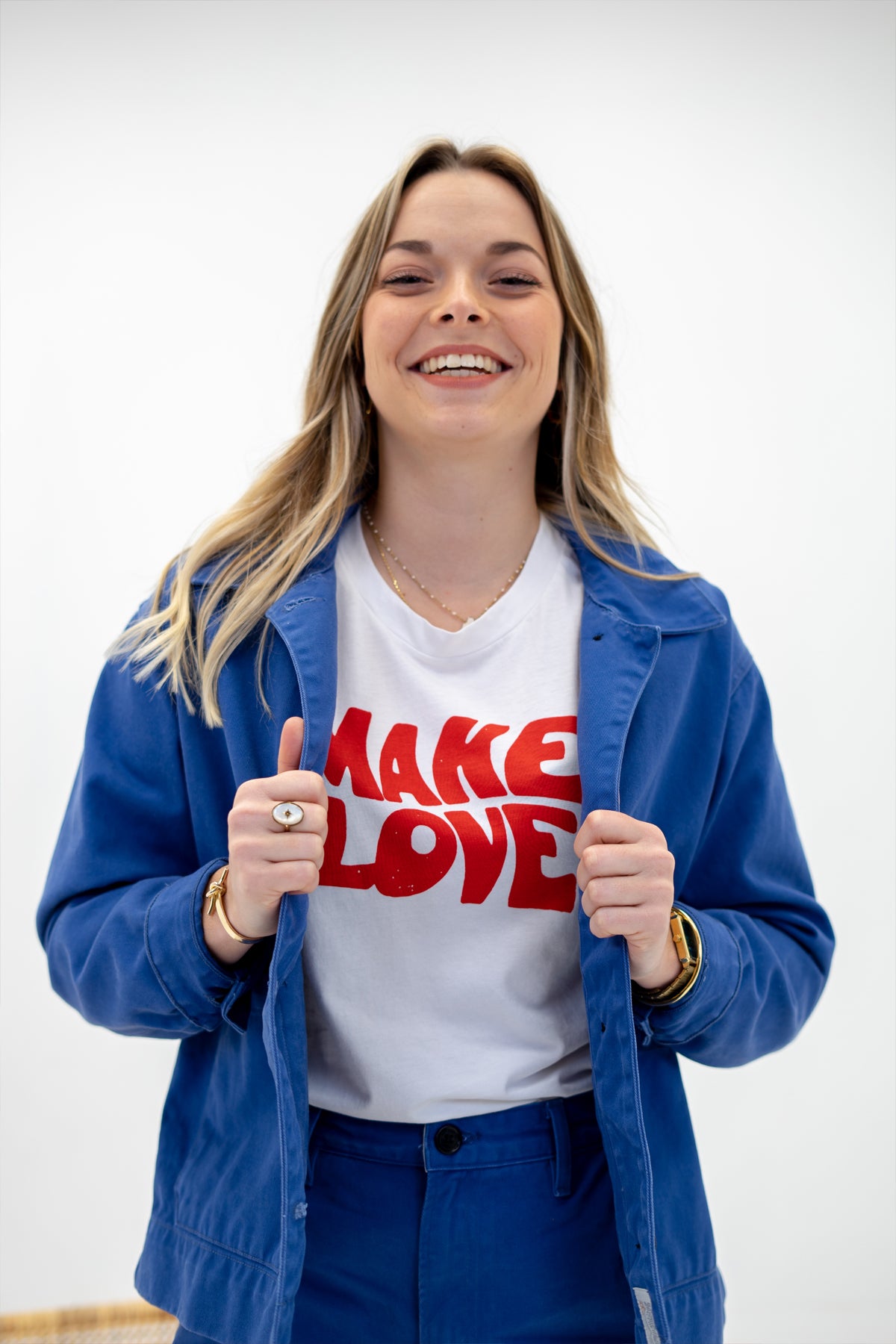 T-Shirt Make Love - White - Thinking Mu