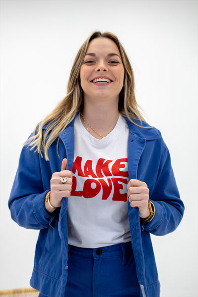 T-Shirt Make Love - White - Thinking Mu