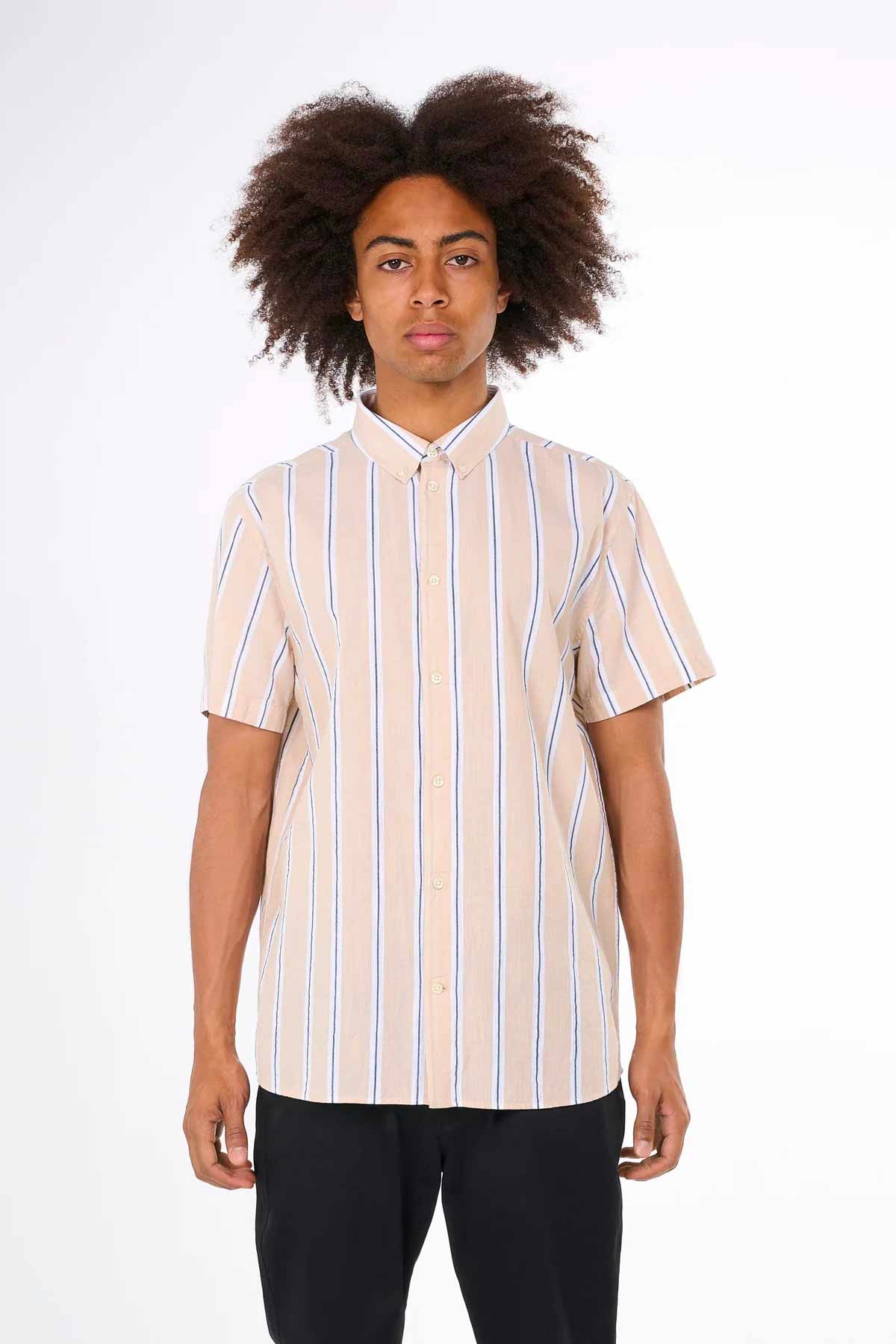 Chemise Relaxed fit striped - Knowledge Cotton Apparel