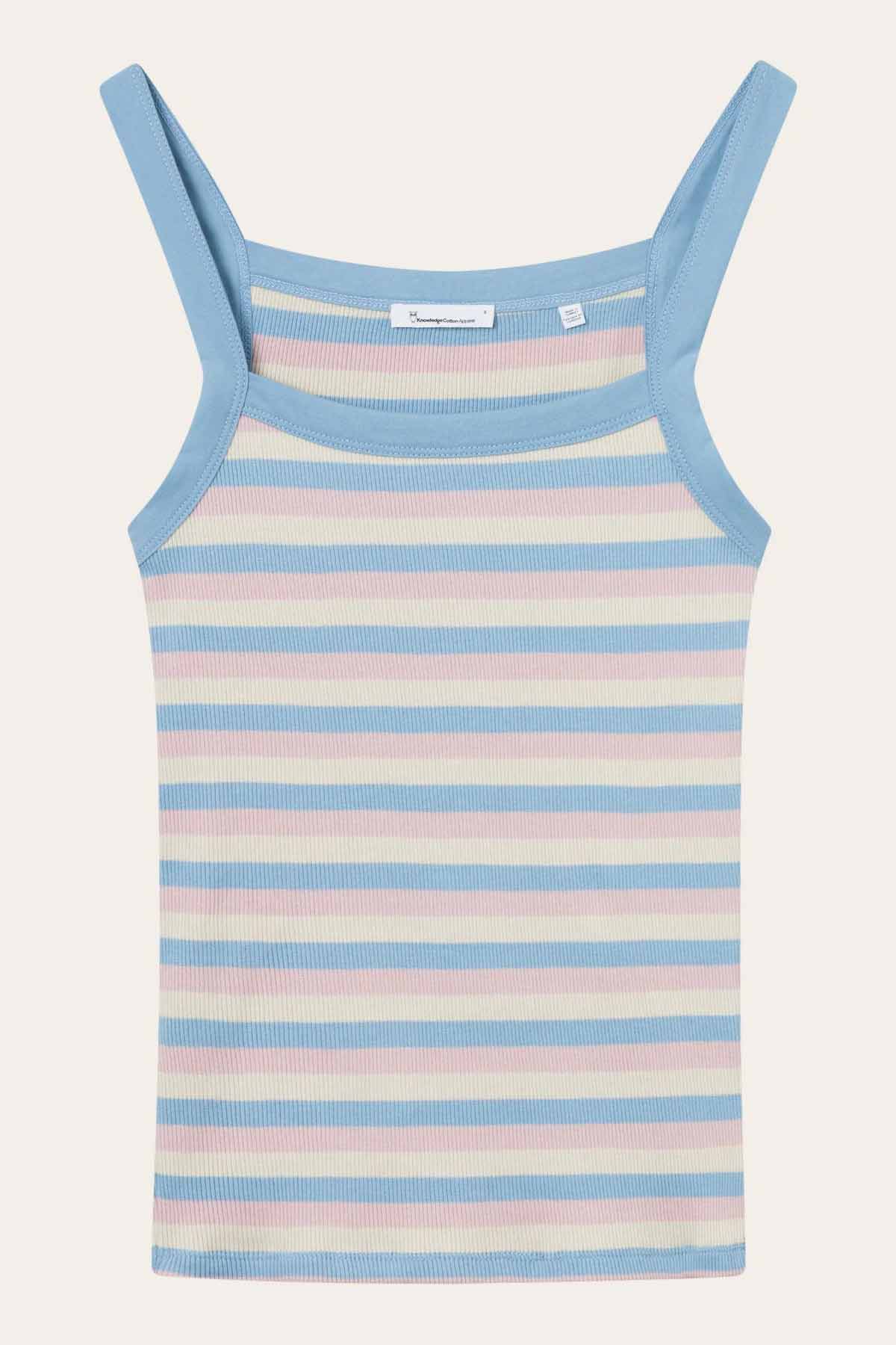 Striped Rib Strap Top - Knowledge Cotton Apparel