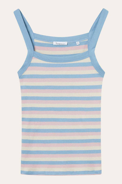 Striped Rib Strap Top - Knowledge Cotton Apparel